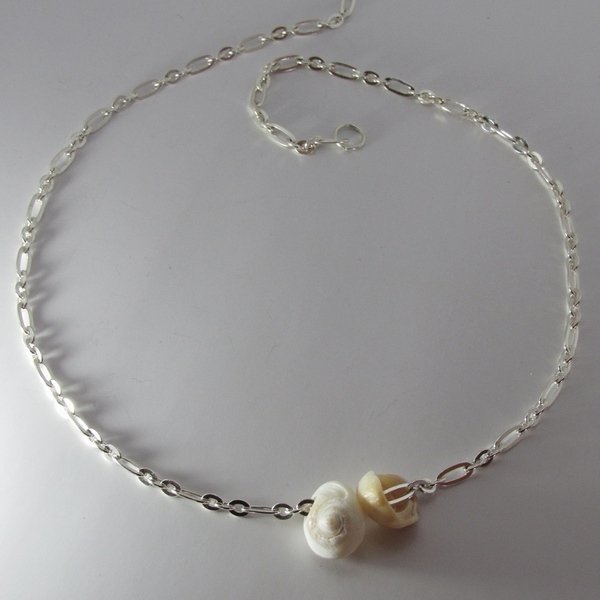 "Venus" necklace - charms, ασήμι 925, κοχύλι, κοντά, boho - 3