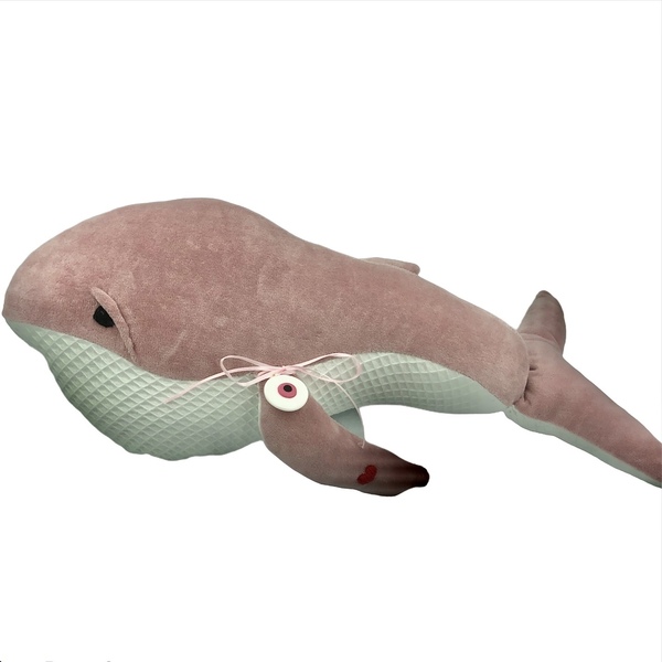 Ροζ φάλαινα λούτρινο 50cm μήκος. - δώρο, παιδικό δωμάτιο, λούτρινο, μαξιλάρια - 3