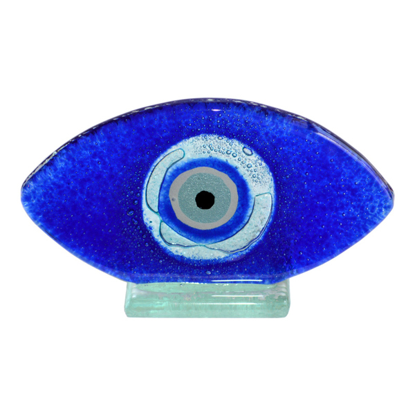 Γυάλινο Μάτι Ρεσώ 12χ7,5χ6 μπλε - amythito 065339001 - γυαλί, μάτι, βάσεις για ρεσώ, διακοσμητικά