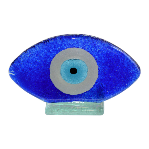 Γυάλινο Μάτι Ρεσώ 12χ7,5χ6 μπλε - amythito 065339002 - γυαλί, μάτι, βάσεις για ρεσώ, διακοσμητικά