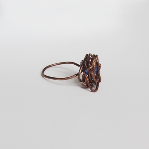 "Ariadne" copper ring - χαλκός, χάντρες, boho, μεγάλα, αυξομειούμενα - 2