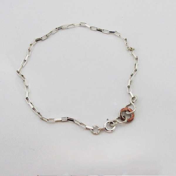 "Terre" bracelet - αλυσίδες, ασήμι 925, χαλκός, σταθερά, χεριού - 3