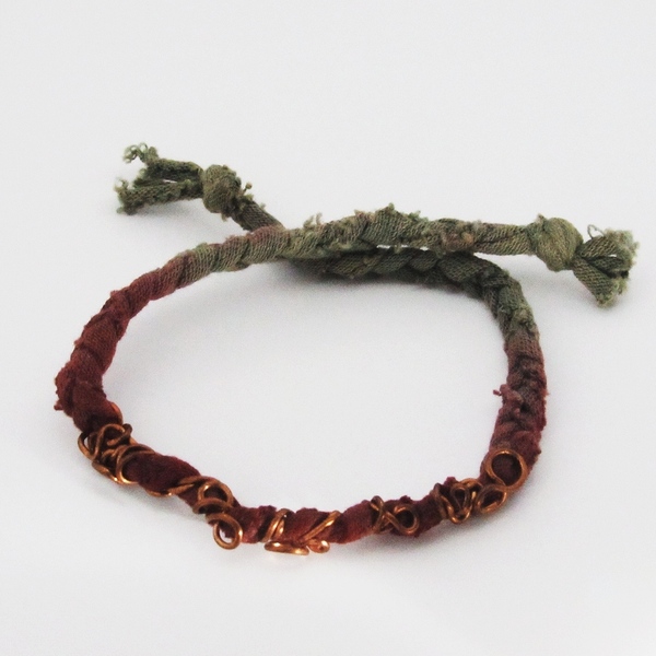 "Jacinthe" bracelet - χαλκός, μακραμέ, κορδόνια, boho, χεριού, αυξομειούμενα - 3