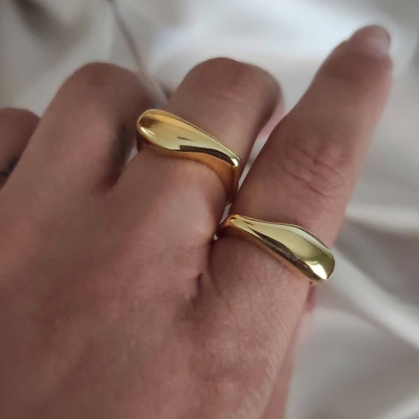 Marilia επίχρυσο δαχτυλίδι - επιχρυσωμένα, μικρά, σταθερά - 2