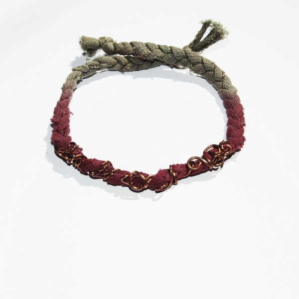 "Jacinthe" bracelet - χαλκός, μακραμέ, κορδόνια, boho, χεριού, αυξομειούμενα
