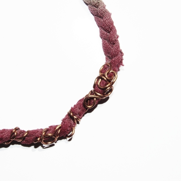 "Jacinthe" bracelet - χαλκός, μακραμέ, κορδόνια, boho, χεριού, αυξομειούμενα - 2