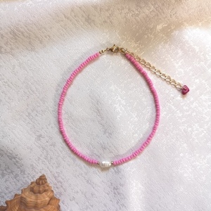 Κολιέ με ροζ miyuki χάντρες και μαργαριτάρι - μαργαριτάρι, γυναικεία, miyuki delica, κοντά, seed beads, φθηνά - 4