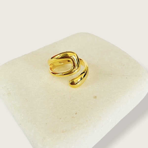 Δαχτυλίδι ασήμι 925- Carrier golden - μεγάλα, αυξομειούμενα, επιχρυσωμένα, ασήμι 925 - 5