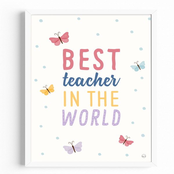 Ξύλινο καδράκι για την Δασκάλα και τον Δάσκαλο "Καλύτερος Δάσκαλος στον Κόσμο"|21x30 - πίνακες & κάδρα, χειροποίητα, δώρα για δασκάλες