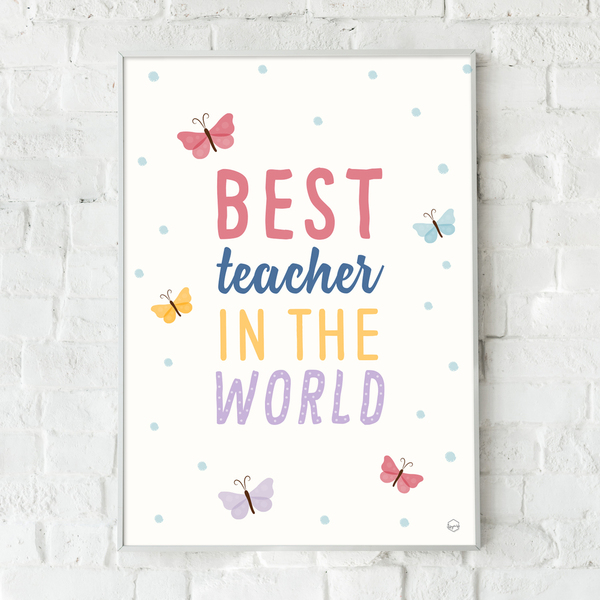 Ξύλινο καδράκι για την Δασκάλα και τον Δάσκαλο "Καλύτερος Δάσκαλος στον Κόσμο"|21x30 - πίνακες & κάδρα, χειροποίητα, δώρα για δασκάλες - 2