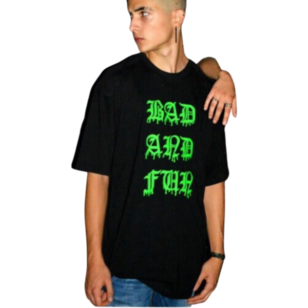Bad and Fun T-Shirt Black & Neon Green! - γυναικεία, ανδρικά, t-shirt, unisex, unisex gifts