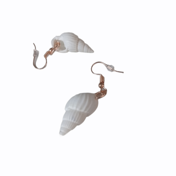 Κρεμαστά καλοκαιρινά Σκουλαρίκια κοχύλια λευκά - κοχύλι, πέτρες, μικρά, κρεμαστά, faux bijoux - 2