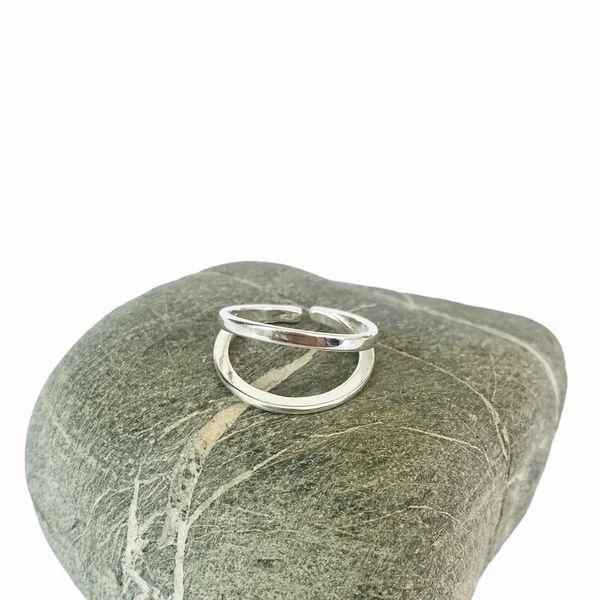 Δαχτυλίδι ασήμι 925 - Curved layers - ασήμι 925, επάργυρα, boho, αυξομειούμενα