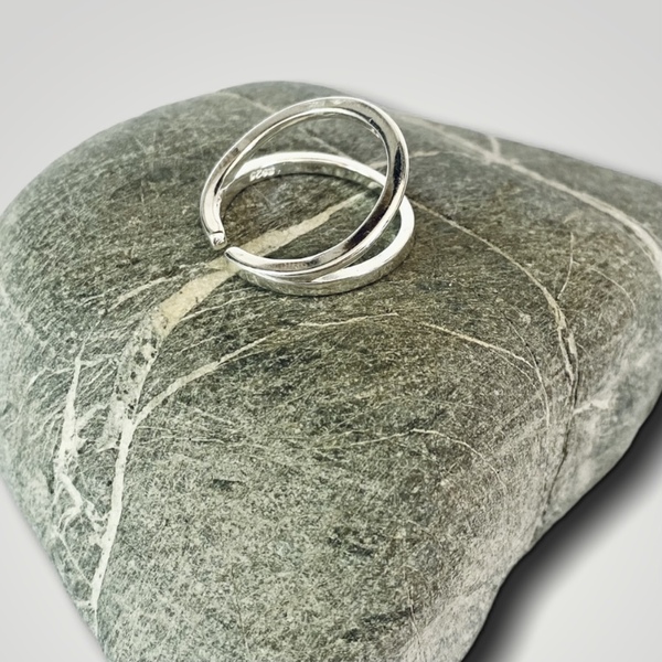 Δαχτυλίδι ασήμι 925 - Curved layers - ασήμι 925, επάργυρα, boho, αυξομειούμενα - 2