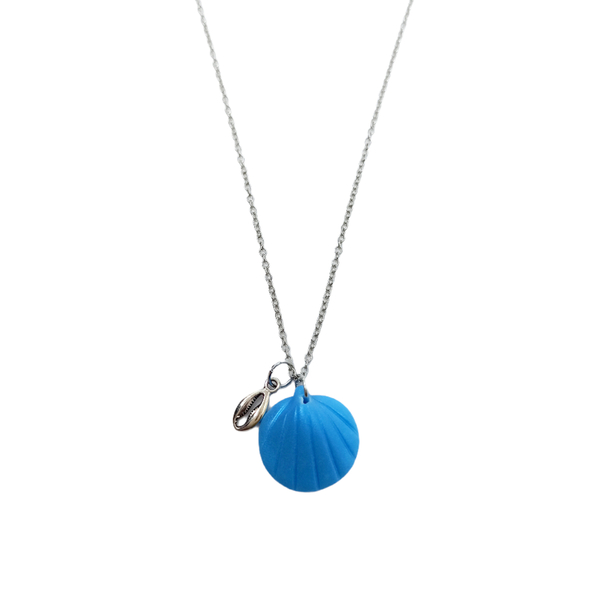 "Αφροδίτη" μπλε αλυσίδα - charms, κοχύλι, πηλός, μακριά