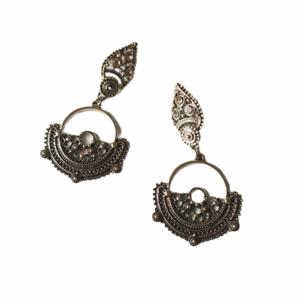 Σκουλαρίκια με μεταλλικά στοιχεία - ορείχαλκος, κρεμαστά, μεγάλα, faux bijoux