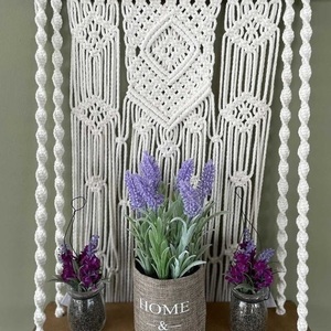 Macrame boho διακοσμητικό τοίχου με ραφάκι - μακραμέ, διακοσμητικά - 3