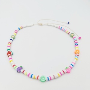 Κολιέ με seed beads και πολύχρωμα στοιχεία Φίμο. - δώρο, χάντρες, κοντά, boho, seed beads, candy - 2