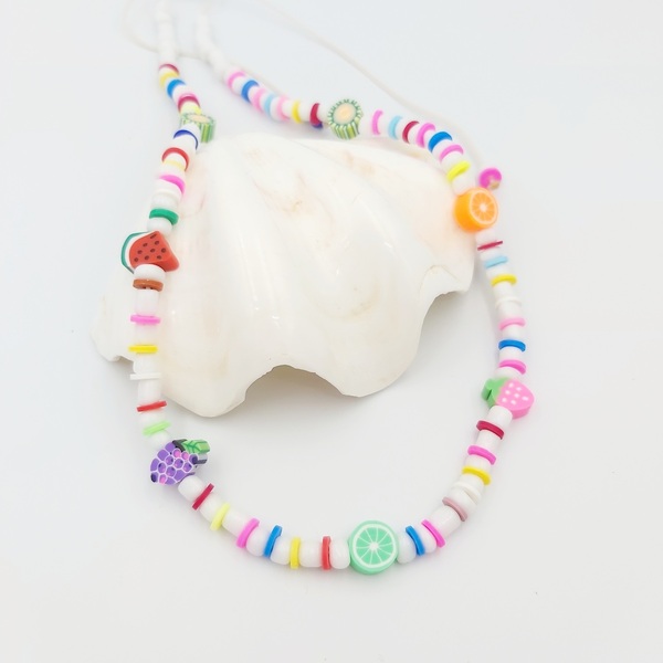 Κολιέ με seed beads και πολύχρωμα στοιχεία Φίμο. - δώρο, χάντρες, κοντά, boho, seed beads, candy - 4