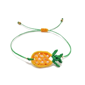 Pineapple bracelet, μακραμε βραχιόλι ανανάς - μακραμέ, απαραίτητα καλοκαιρινά αξεσουάρ, χεριού, αυξομειούμενα