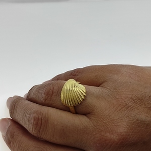 Δ 89 Ασημένιο δαχτυλίδι κοχύλι - επιχρυσωμένα, ασήμι 925, κοχύλι, επιπλατινωμένα, αυξομειούμενα - 2