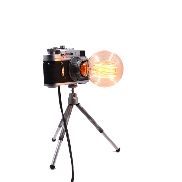 Φωτιστικό φωτογραφική μηχανή - vintage, πορτατίφ, χειροποίητα - 2