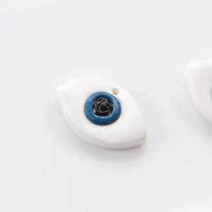 Ελένη // μπαχαρικά (κρεμαστό) λευκός και μπλε πηλός - charms, πηλός, μάτι, ατσάλι - 3
