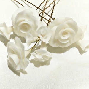 Porcelain Roses (hair pins, set of 3) - 2