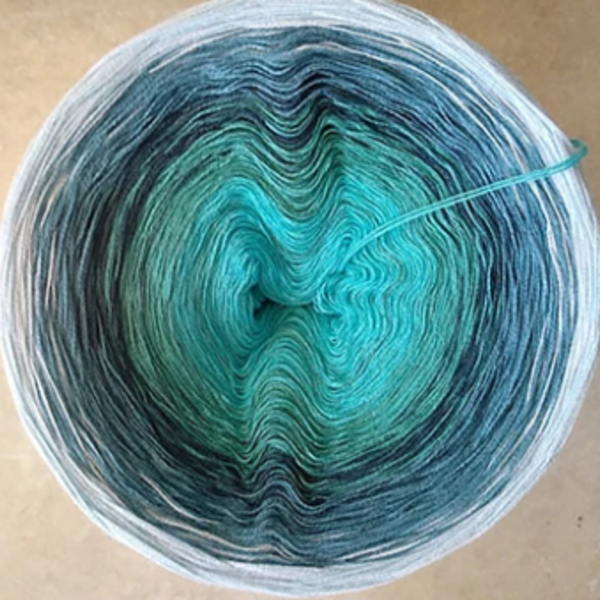 Σάλι Αφρώδη Κύματα πλεχτό με χειροποίητο νήμα - μήκος 60 εκ - πλεκτό, crochet, χειροποίητα - 4
