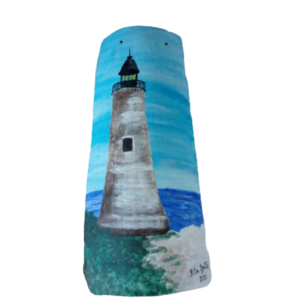 Κεραμίδι με ζωγραφική "Φάρος" - διακοσμητικά, θάλασσα, ζωγραφισμένα στο χέρι