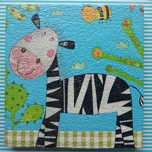 Διακοσμητικό καδράκι παιδικό Zebra 18 εκ. τυρκουάζ - πίνακες & κάδρα - 3