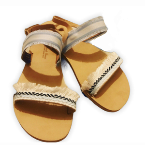 Σανδάλια δερμάτινα χειροποίητα - δέρμα, boho, φλατ, ankle strap