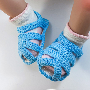 Πλεκτά θαλασσινά καλοκαιρινά σανδάλια για μωρά/ 0-12/ Crochet blue Summer booties for a babies/ - αγόρι, βρεφικά ρούχα - 2