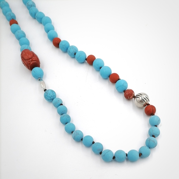 Summer breeze long necklace - ημιπολύτιμες πέτρες, μακριά, boho, ροζάριο