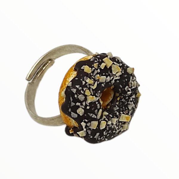 Χειροποίητο Δαχτυλίδι donut,κοσμήματα απομίμησης φαγητών, χειροποίητα κοσμήματα μινιατούρες πολυμερικού πηλού Mimitopia - πηλός, boho, αυξομειούμενα