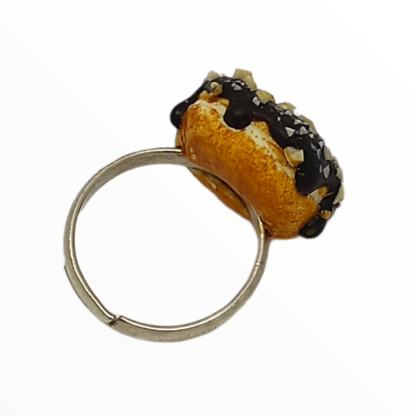 Χειροποίητο Δαχτυλίδι donut,κοσμήματα απομίμησης φαγητών, χειροποίητα κοσμήματα μινιατούρες πολυμερικού πηλού Mimitopia - πηλός, boho, αυξομειούμενα - 2