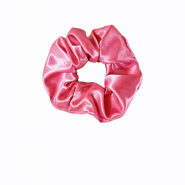 Κοκκαλάκια μαλλιών σετ 3 τεμάχια satin ροζ scrunchie - λαστιχάκια μαλλιών - 3
