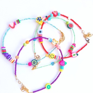 Σετ 2 βραχιόλια για το πόδι juicy, anklet pair of two juicy - ημιπολύτιμες πέτρες, γυαλί, candy, ποδιού, φθηνά - 5