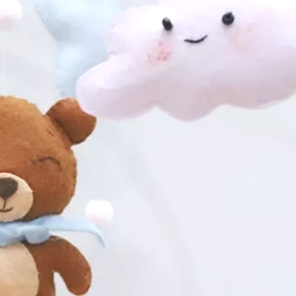 Χειροποίητο mobile με θέμα "Το αρκουδάκι" - κορίτσι, αγόρι, δώρο, μόμπιλε, ζωάκια - 4
