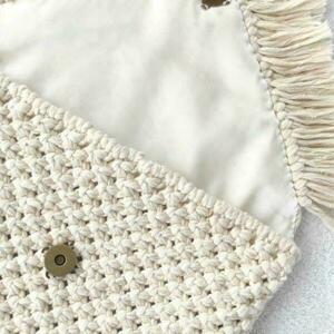 Clutch bag handamde macrame - νήμα, φάκελοι, χειρός, πλεκτές τσάντες, βραδινές - 2