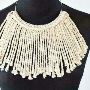 BOHO macrame handmade necklace - επάργυρα, μακραμέ, κοντά, boho - 2