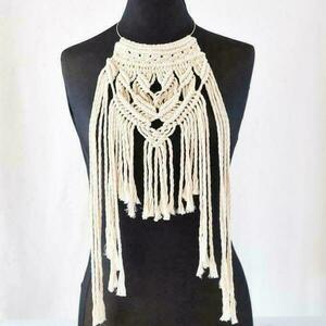 BOHO summer necklace macrame - επάργυρα, μακραμέ, μακριά, boho