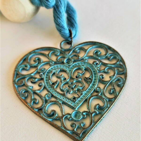 BOHO handmade summer necklace heart - ορείχαλκος, καρδιά, μακριά, boho - 3