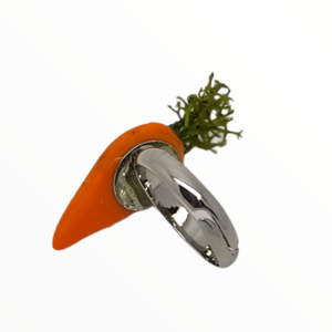 Χειροποίητο Δαχτυλίδι καρότο,κοσμήματα απομίμησης λαχανικών Mimitopia - πηλός, boho, αυξομειούμενα, φθηνά - 4