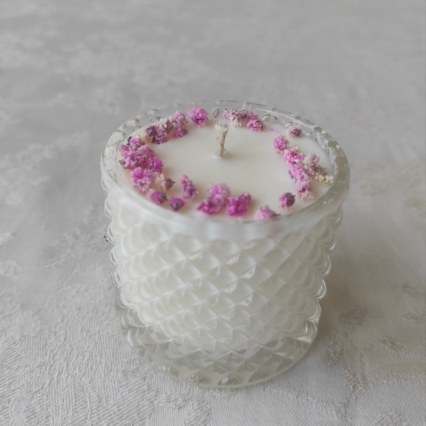 Rhombus - Χειροποίητο αρωματικό κερί σόγιας σε γυάλινο βάζο - vintage, διακόσμηση, αρωματικά κεριά, κερί σόγιας - 3
