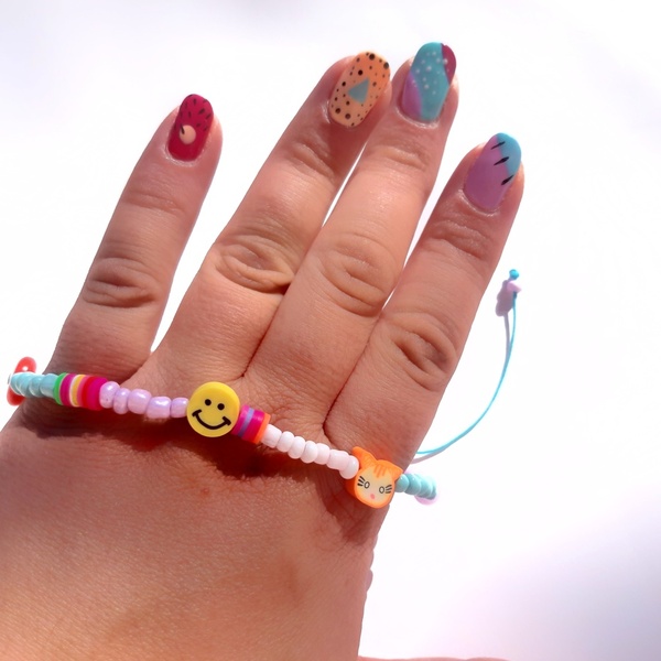 Πολϋχρωμο βραχιόλι για το πόδι με φρούτα, colorful anklet with happy colours - ποδιού, αυξομειούμενα, φθηνά, charms - 4