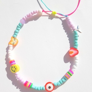 Πολϋχρωμο βραχιόλι για το πόδι με φρούτα, colorful anklet with happy colours - charms, candy, ποδιού, αυξομειούμενα, φθηνά - 5