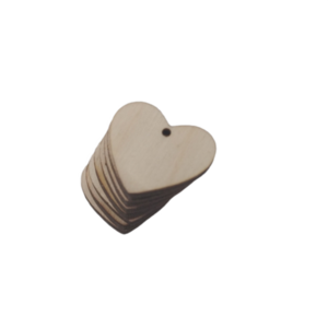 Ξύλινο Στοιχείο Καρδούλα. Σετ 10 τεμαχίων - καρδιά, υλικά κοσμημάτων - 3