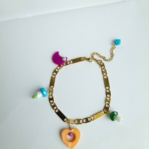 'My Heart is on the Moon' Anklet - ημιπολύτιμες πέτρες, ατσάλι, ποδιού, αυξομειούμενα