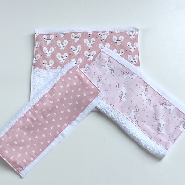 Σετ 3 πετσέτες για κοριτσάκι 1μακροστενη - κορίτσι, δώρο, προίκα μωρού, πετσέτες - 5